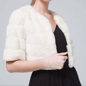 Faux Fur White Cropped Jacket